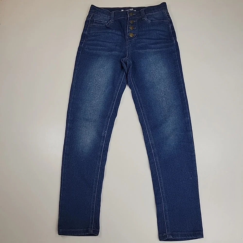 Princess Collection Button-Fly Jeans Child Size 8‎ Stretch Straight Leg Tappered